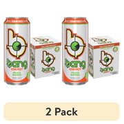 (2 pack) Bang Energy, Peach Mango, 4 Count, 16 fl oz