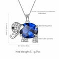 thumbnail image 2 of Juwaliy Collar de Elefante Zafiro Azul Piedra Natal de Septiembre 925 Sterling Silver Dije Joyería de Cristal Mujeres Hija Esposa Mamá Navidad Regalos de Cumpleaños, 2 of 7