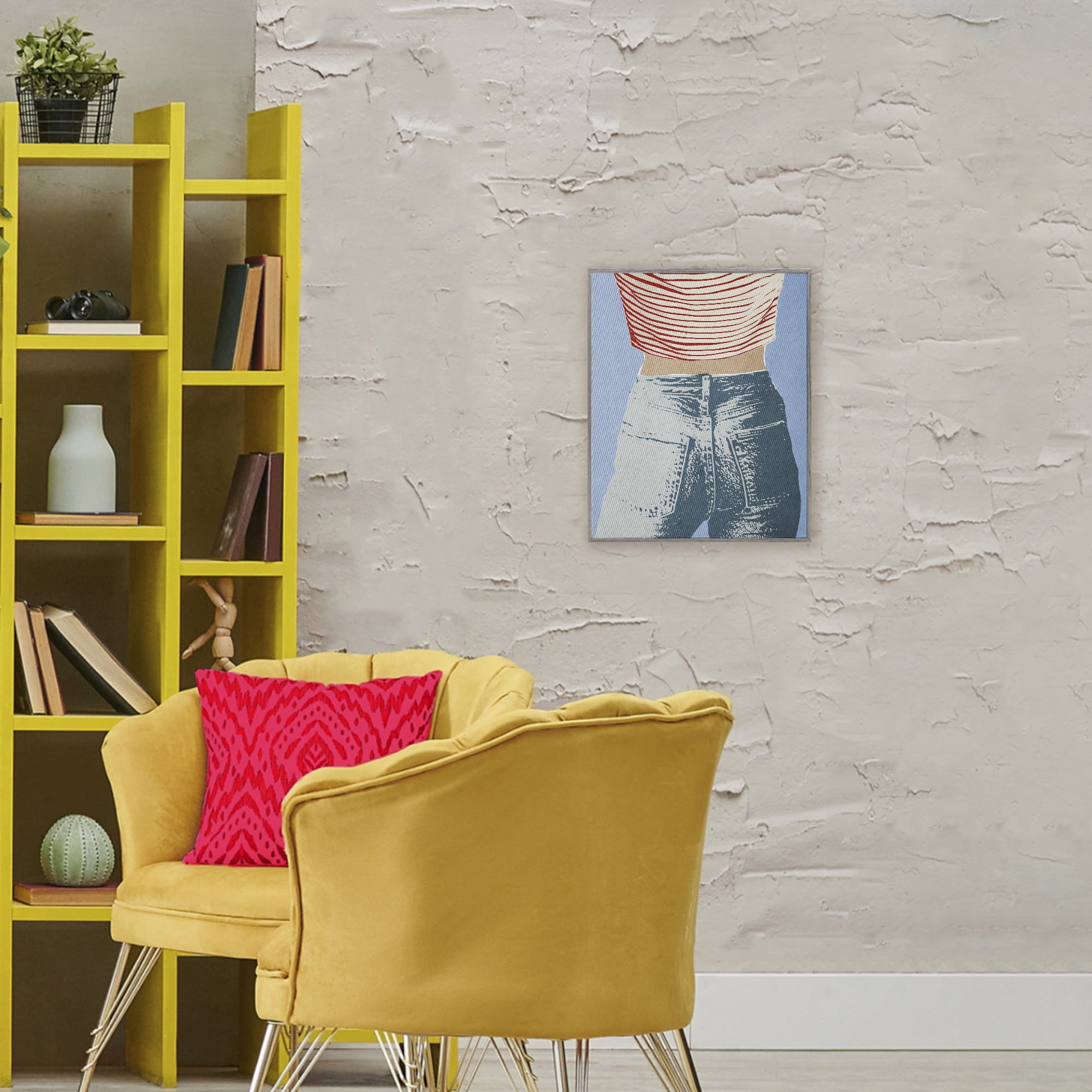 Stupell Industries Favorite Jeans Vintage Gray Framed Giclee Art, design by Victoria Barnes