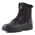 thumbnail image 2 of Botas de desierto para hombre, botas altas negras a la moda de Color sólido para hombre, Botas de senderismo informales para exteriores, botas impermeables con cordones, zapatos de trabajo, 2 of 4
