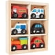 thumbnail image 1 of Wooden Car Playset 6-Piece Mini Toy Car Set with Car, Police and Fire Truck, Train Pretend Play Fun for Preschool Boys and Girls, 1 of 5