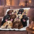 thumbnail image 6 of Happy Labrador Retrievers Group Portrait Autumn Sofa Friendly, Cozy Pet Portrait Pattern, Warm Flannel Blanket for Living Room and Bedroom, Dog Lovers Thanksgiving Gift, Pet Lover Home Decor, 6 of 9
