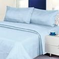 thumbnail image 4 of Crystal Towels Microfiber Bed Sheets Set - 3-Piece Soft Sheet Set, Stripe Pattern w/Sateen Finish, Full Size Sheets Deep Pocket Set - Light Blue, 4 of 4