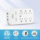 thumbnail image 2 of Extensor de pared con 6 salidas USB-C PD y protector contra sobretensiones, cargador de pared USB multienchufe, 2 puertos USB-A y USB-C de 20 W., 2 of 4