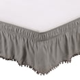 thumbnail image 1 of Kearding Ambiente elegante y elegante en el hogar Funda para somier con volantes Faldas de cama duraderas Gris US-Twin39*75in Type3 NO3, 1 of 6