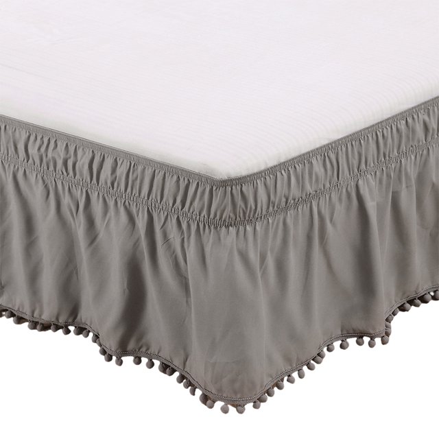 Kearding Ambiente elegante y elegante en el hogar Funda para somier con volantes Faldas de cama duraderas Gris US-Twin39*75in Type3 NO3