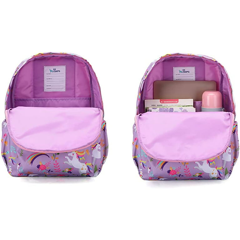 nine-tailed fox Bunny Backpack for Girls,Cute Backpack Little Girl  Kindergarten Preschool Elementary School Bookbag Set (Only Backpack Purple)