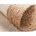 thumbnail image 4 of Ripaz Vogue Round Jute Rug Hand Braided Farmhouse Jute Area Rug, White with Beige Border (2x2 Feet Round), 4 of 5