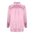 thumbnail image 6 of AherBiu Womens Button down Shirts Satin Long Sleeve Tops Lapel Neck Dressy Casual Elegant Ladies Blouse, 6 of 7