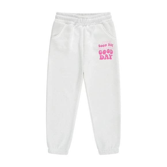 Kids Jogger Pants With Prints For Girls And Boys Comfortable Athletic Casual Wear Baby Girl Jean Pants Bulk Kids Leggings 7/ 8 Girls Clothes Teen Girl Workout Sweater And Pant for Toddler White 2-3Y
