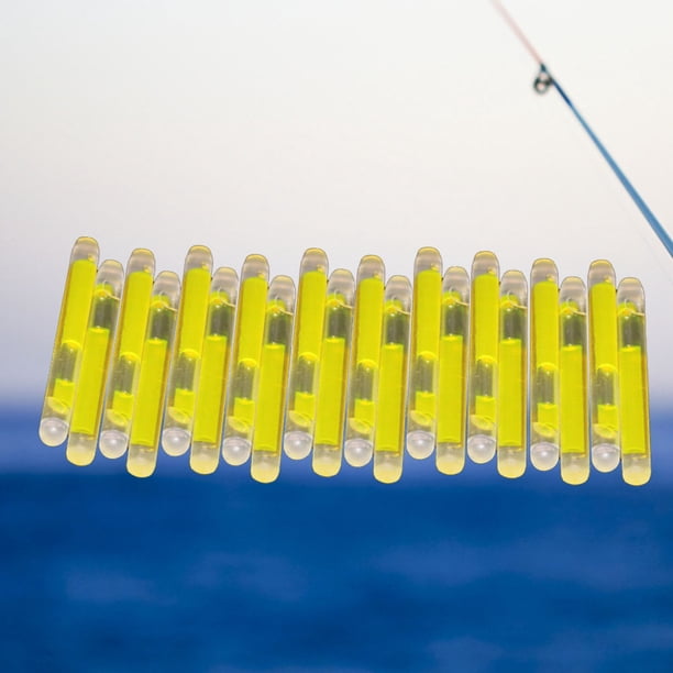 Barra De Luz Fluorescente De Pesca 20pcs Pesca Fluorescente Lightstick Portable Night Flotador Lightstick (Amarillo)