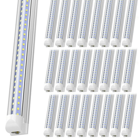 

T8 4ft LED Shop Light Fixtures Linkable V Shape 36w 6000K White 25-Pack