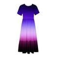 thumbnail image 7 of Plus Size Maxi Dress for Women 2024 Summer Fashion Casual Short Sleeve Crewneck Dress Casual Flowy Tiered Maxi Beach Dress With Pockets Gradient Print Dress Gift for Women on Clearance!, 7 of 7