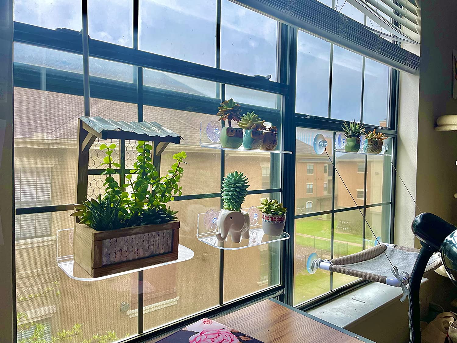 Clear Acrylic Suction Cup Shelf with LoadBearing Legs 12 Inches