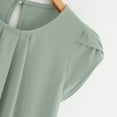 thumbnail image 6 of Bigersell Short Sleeve Shirts for Women Chiffon Solid Color Short Sleeve Round Neck Casual Shirt Short Sleeve Blouse Plus Wraps Sweetheart Short Sleeve Ladies Tunic Tops Style B44616, Army Green 3XL, 6 of 6