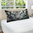 thumbnail image 5 of Coolnut White Tiger with Green Eyes Plush Pillow Case, Zippered Bed Pillow Pillowcases, Super Soft and Cozy Pillowcase Covers for Sleep Decor Giftsation - Standard Size 20x26in, 5 of 7