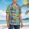 thumbnail image 5 of Haiem Construction Machinery Printed Hawaiian Shirt for Men - Men’s Casual Beach Summer Shirts - Stretch Fabric with Modern Fit-X-Large, 5 of 9