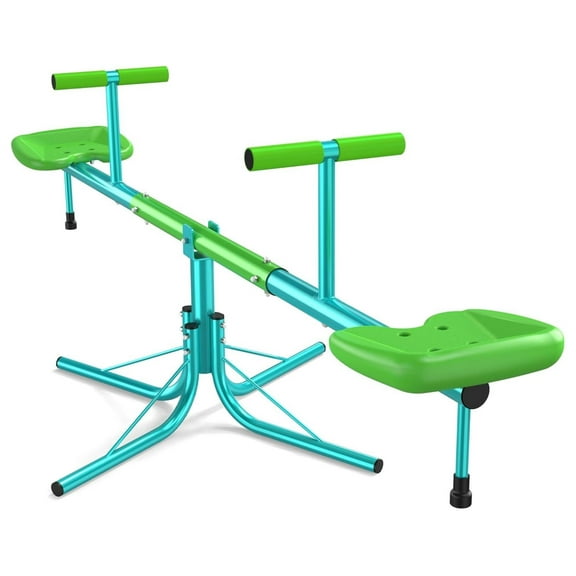 Teeter Totter,360lbs Sit and Spin Seesaw,Heavy-Duty 360°Rotating,Kids Outdoor Toys for Ages 3-9 with Safety Certified