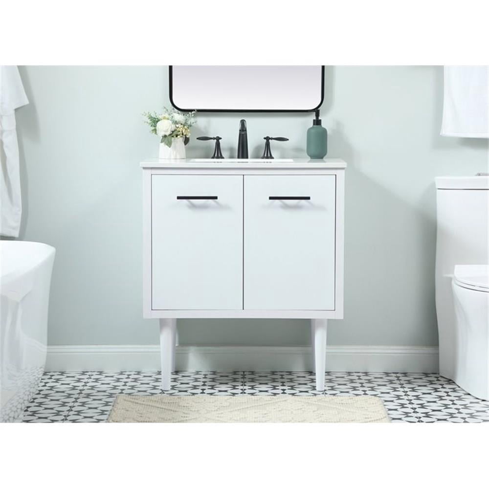 Elegant Kitchen and Bath 30 inch Single bathroom vanity in white