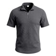 thumbnail image 2 of LEKWK Collared Shirts for Men Short Sleeve Quarter Zip Waffle Knit Golf Top Casual Lightweight Breathable Athletic Shirt for Tennis Business Work Summer Wear, 2 of 8