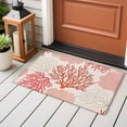 thumbnail image 4 of Coastal Ocean Coral Front Door Rugs 2x3 ft Red Pink Theme Pattern Small Rug for Entryway Non Slip Washable Bathroom Door Mat Absorbent Floor Mat for Indoor Entrance, 4 of 9