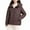Coffee, variant on Kaemgyyd Women's Quilted Lightweight Jackets Casual Puffer Jacket Long Sleeve Warm Winter Coats Oversized Zip up Outerwear Pockets