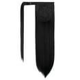 thumbnail image 2 of Drawstring Long Straight Ponytail Extension 28 inch Wrap Around Ponytail Synthetic Hair Extensions Clip in Ponytail Hairpiece for Women, Brown/Black, 160G (11colors), 2 of 8