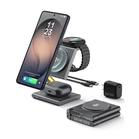 SIKAI CASE 4-in-1 Wireless Charging Station for Samsung Devices, Fast Charging Stand for Galaxy Phone, Watch & Earbuds