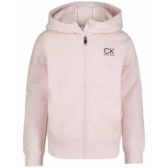 Calvin Klein SILVER PEO Big Girls Performance Zip-Up Hoodie, US Medium (8/10)