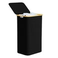 thumbnail image 1 of SpaceAid Cesta para la colada con tapa, cesta grande para ropa alta de 110 L con asas de bambú, cesta plegable para la colada para dormitorio, baño, dormitorio, cuarto de lavado, color negro, 1 of 5