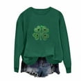 thumbnail image 6 of ClodeEU Women St. Patrick's Day Clover Print Sweatshirt，Long Sleeve Round Neck Casual Fashion Pullover Green 01,Womens Plus L, 6 of 6