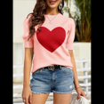 thumbnail image 3 of Suéter de Corta Abullonada para Mujer, Informal, de Verano, con Cuello Redondo, Blusa de Punto Acanalado. Rosa S, 3 of 5