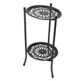 thumbnail image 4 of Plant Stand, 2 Tier Tall Metal Potted Holder Rack Robust Heavy Duty Corner Shelf Rustproof for Balcony Entryway Garden, 4 of 7