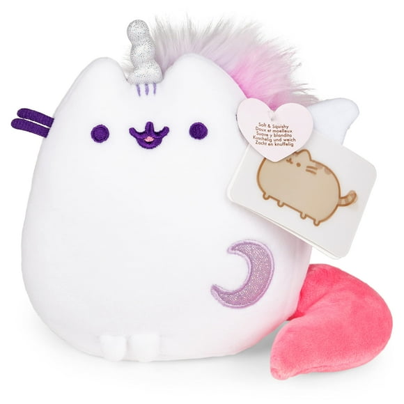 GUND Pusheen Super Pusheenicorn Extra Squishy Squisheen Cat Stuffed Animal Plush, White, 6â€