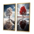 thumbnail image 3 of Designart "Silent Guardians White Tree" Trees Framed Wall Art Set Of 2 - White Landscapes Frame Gallery Set For Office Decor, 3 of 6