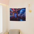 thumbnail image 3 of Hirioo Futuristic Bar Space View Print Tapestry Lightweight Fabric for Bedroom Aesthetic Home Wall Dorm Décor Living Room Decor 29x37 Inch, 3 of 8