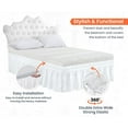 thumbnail image 4 of CCNY 24" Inch Drop Wrap Around Bed Skirt Alaskan King Size 100% Microfiber Made White Color, 4 of 6