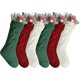thumbnail image 1 of Medias navideñas YONGSHENG burdeos marfil verde paquete de 6, 1 of 3