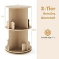 thumbnail image 3 of Gymax Bibliothèque Rotative pour Enfants, Coin Rond Tournant, Bibliothèque avec Déflecteurs Ours, Café, 3 of 10