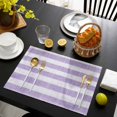 thumbnail image 3 of Purple Striped Placemats Set of 8, Farmhouse Vintage Stripes Placemats for Dining Table, Place Mats for Kitchen Tabletop, Waterproof Wipeable Dining Table Mats Set, 3 of 9