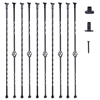 Deck Balusters, 26 Pack Metal Deck Spindles, 32.25"x1" Staircase