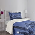 thumbnail image 5 of Ambesonne Usa Quilted Bedspread Set 2 Pcs, Chicago Skyline Night, Twin Size, Violet Blue, 5 of 6