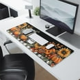 thumbnail image 2 of Happy Thanksgiving Fall Pumpkin Sunflower Large Gaming Mouse Pad Extended Desk Mouse Pad with Stitched Edges, Non-Slip Base, Water Resist Keyboard Pad for Gamer, Office & Home, 31.5 X 11.8 in, 2 of 7