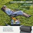 thumbnail image 3 of GIANNA Portable Folding Lounge Chairs, Reclining Camping Chair with Cup Holder Trays, Set of 2, Black, 3 of 9