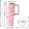 thumbnail image 2 of Christmas Gifts 40 Oz Tumbler with Handle and Straw, Pastel Xmas Santa Claus Stainless Steel Double Walled Vacuum Insulated Cup, Cute Holiday Gifts for Women Girls, 2 of 6