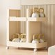 thumbnail image 5 of Cesta de almacenamiento de varios niveles | Organizador de esterillas de yoga y equipo deportivo | Estante modular de plástico para casa y garaje | Negro, beige y blanco, 5 of 6