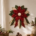 thumbnail image 5 of Festive Quilted Christmas Door Hanging DIY Sewing Kit; 3D Padded Patchwork Set for Beginners, Complete Fabric Kit for Front Door, Mantel, Wall, Office Decor, Gift for Craft Lovers,Red flower, 5 of 6