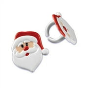 Santa Clause Face Cupcake Rings - 12 Count
