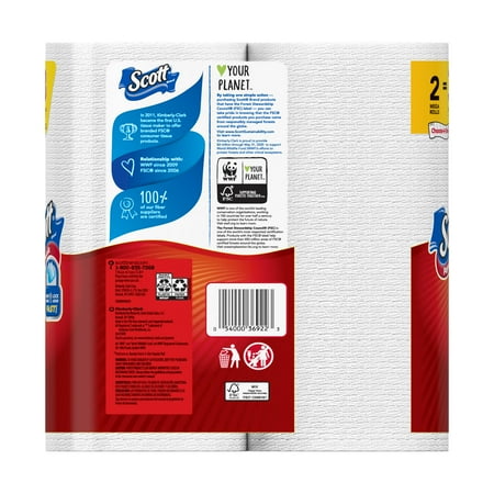 Scott Paper Towels, Choose-A-Sheet, 2 Mega Rolls (=3 Regular Rolls)