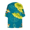 thumbnail image 4 of Xixinqiwan Women Chiffon Floral Printed Cardigan Half Sleeve Open Front Kimono Robe Tops Summer Beach Bikini Cover up Blouse, 4 of 5